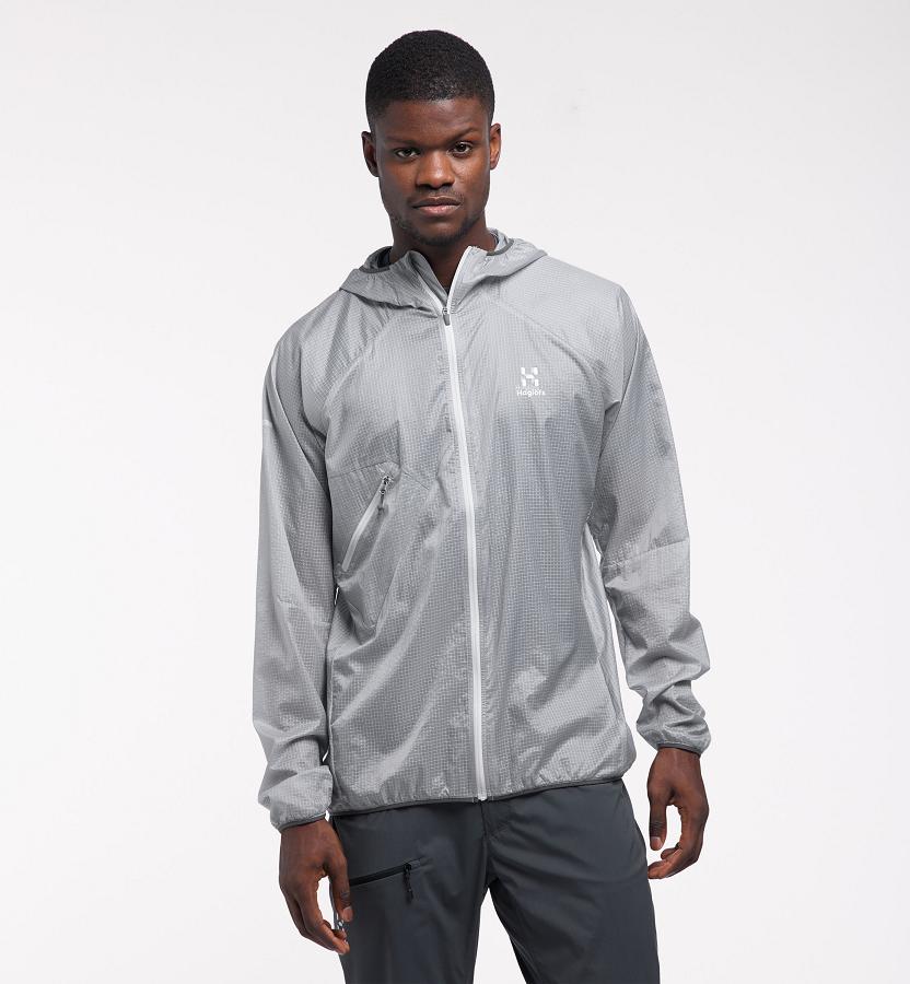 Haglöfs L.I.M Shield Comp Windbreaker Grey For Mens FXALV7596 Australia